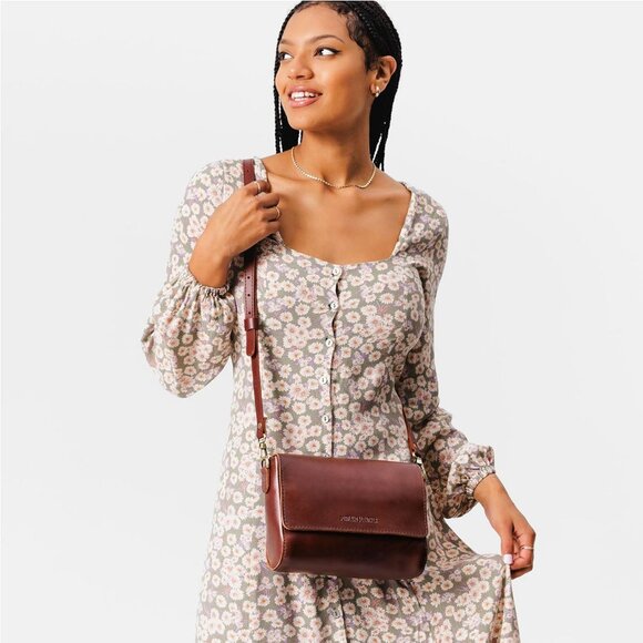 ⚡Portland Leather Women Cognac Handmade Finest Goods Metro Crossbody Bag - Picture 6 of 6